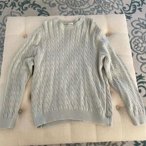 Light Sage Cable Knit Sweater